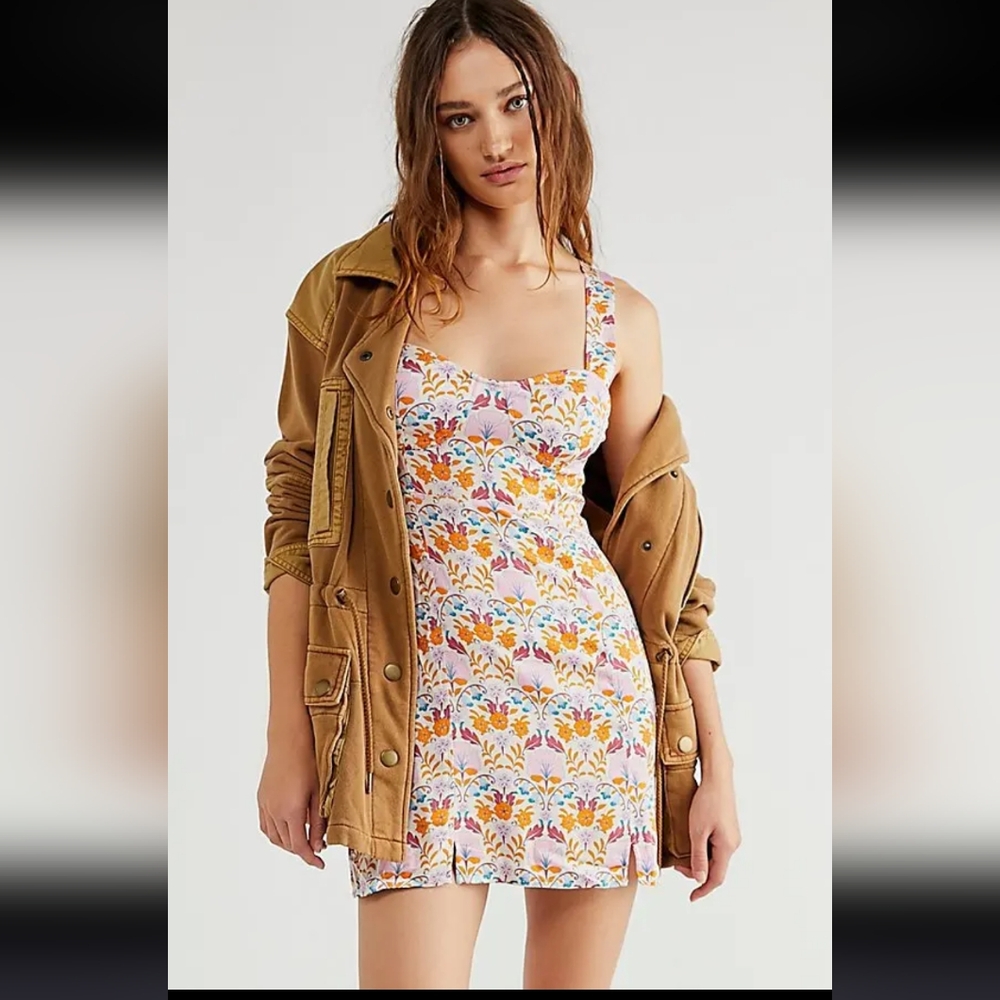 Free People dress Sasha Mini Ivory Combo Size XS, Medium Floral $108